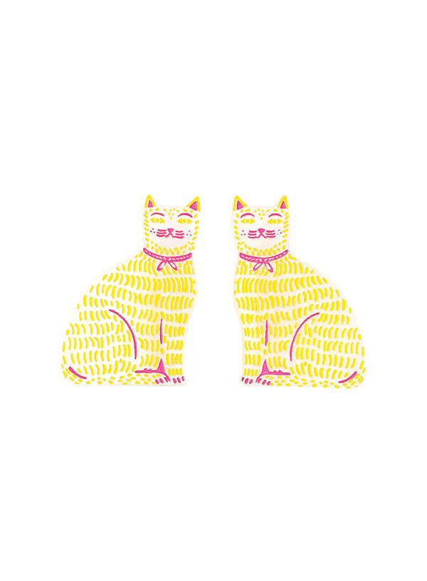 Cat Wearing a Ribbon Brooches by Tatty Devine