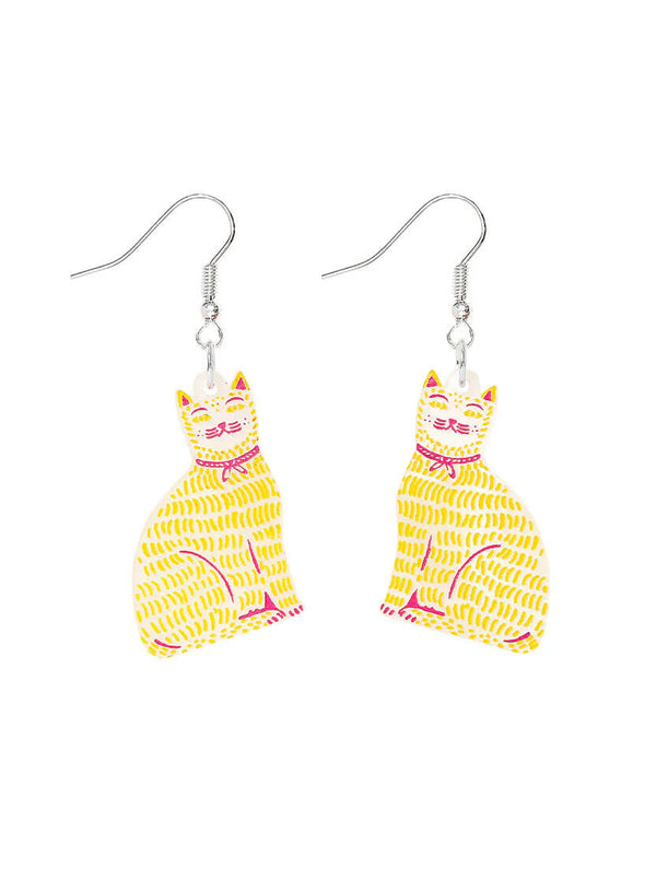 Cat Wearing a Ribbon Earrings by Tatty Devine