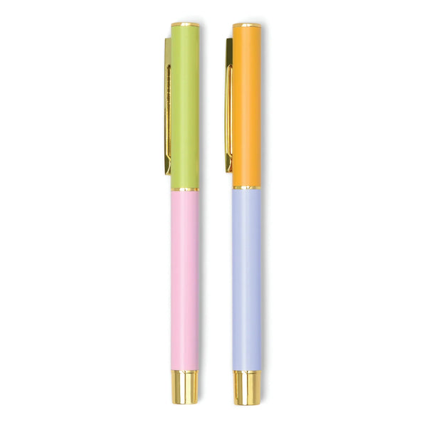 Colourblock Pens Set of 2 - Lilac and Cornflower
