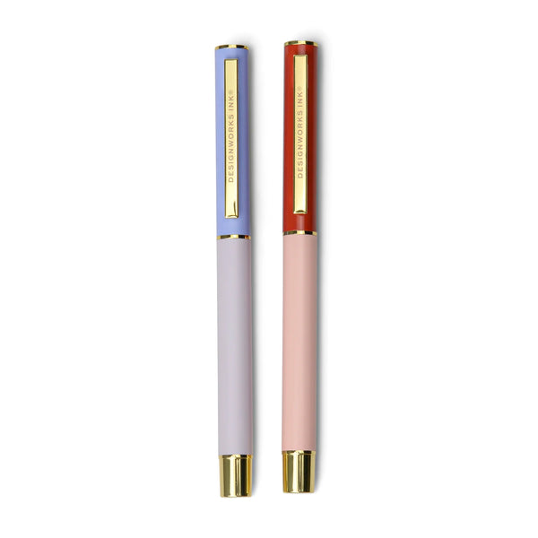 Colourblock Pens Set of 2 - Lavender and Blush