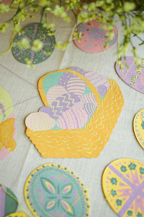 Easter Screenprinted Paper Garland
