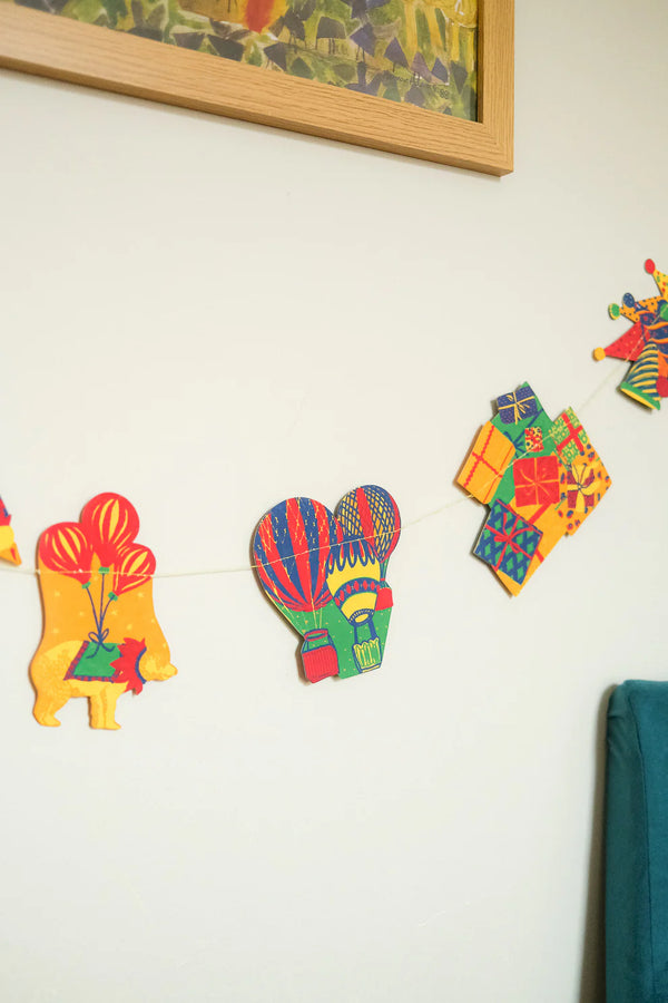 Birthday Party Screenprinted Paper Garland