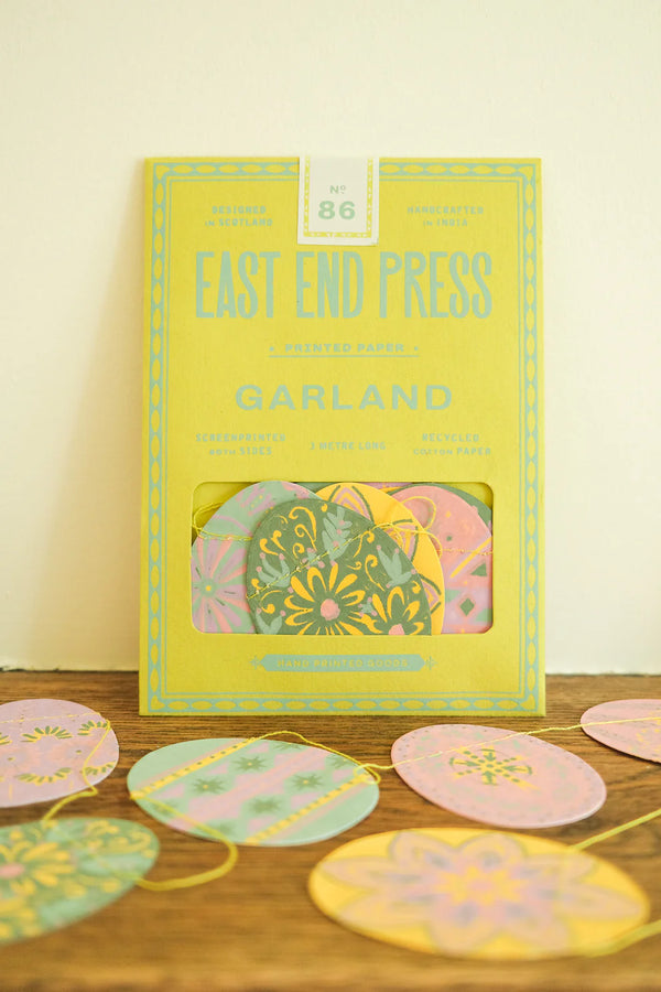 Egg Hunt Screenprinted Paper Garland