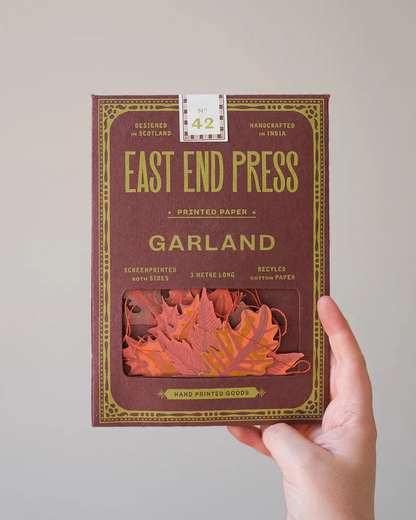 Autumn Leaves Screenprinted Paper Garland by East End Press