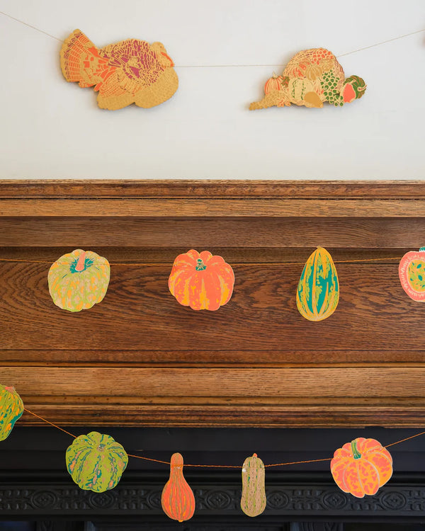 Squashes Screenprinted Paper Garland by East End Press