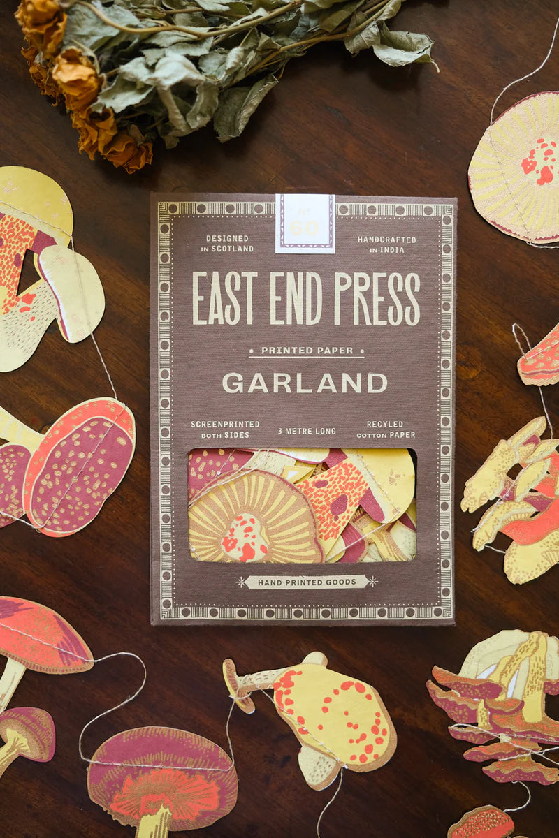 Mushroom Screenprinted Paper Garland – Form Shop & Studio