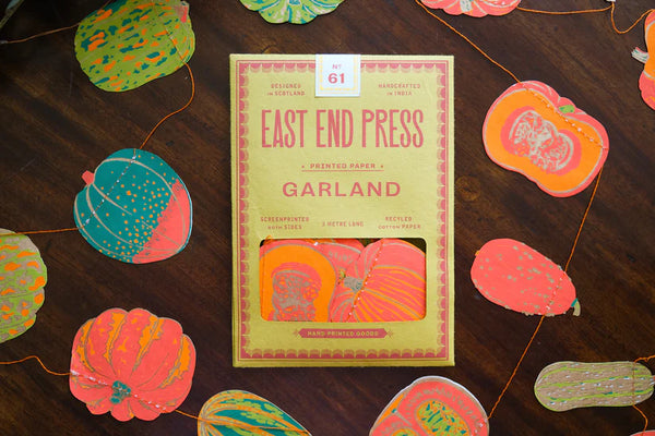 Squashes Screenprinted Paper Garland by East End Press