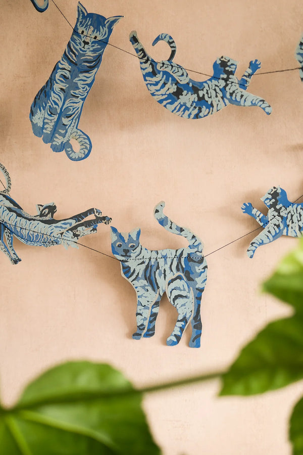 Alley Cats Screenprinted Paper Garland