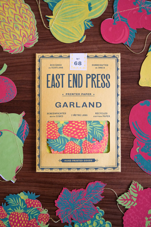 Fruit Screenprinted Paper Garland by East End Press