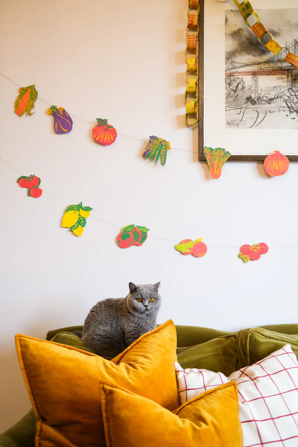 Fruit Screenprinted Paper Garland by East End Press