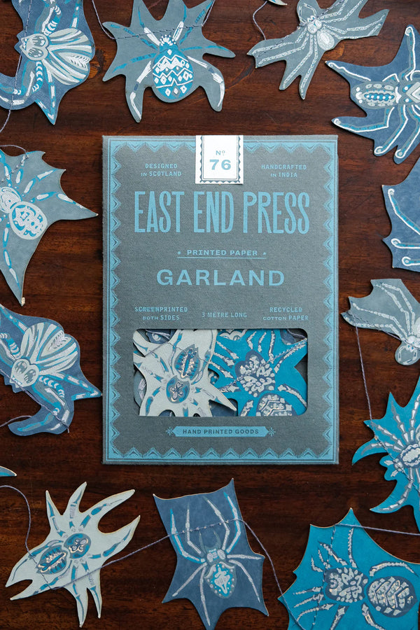 Creeping Spider Screenprinted Paper Garland