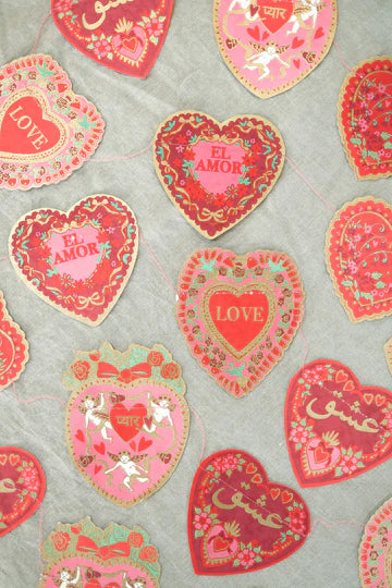 Valentine's Screenprinted Paper Garland by East End Press