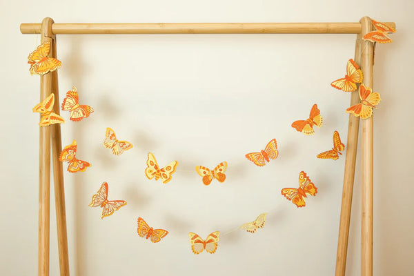 British Butterfly Screenprinted Paper Garland by East End Press