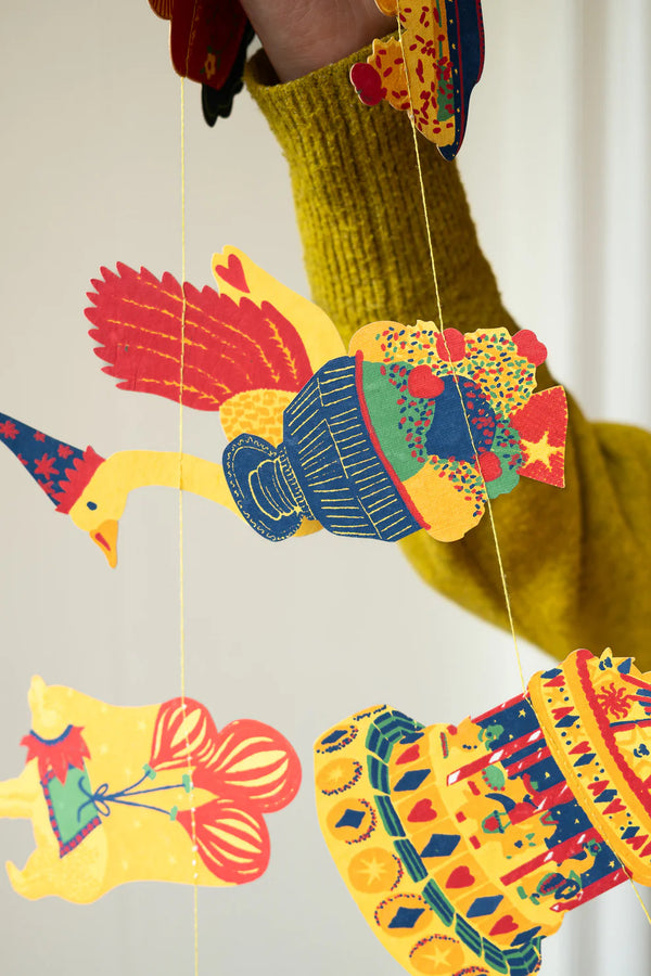 Birthday Party Screenprinted Paper Garland