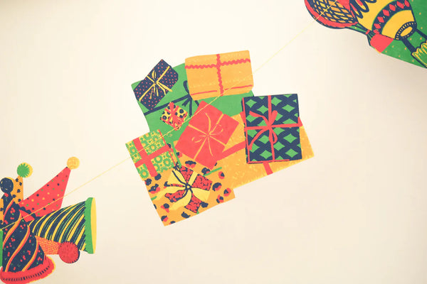 Birthday Party Screenprinted Paper Garland