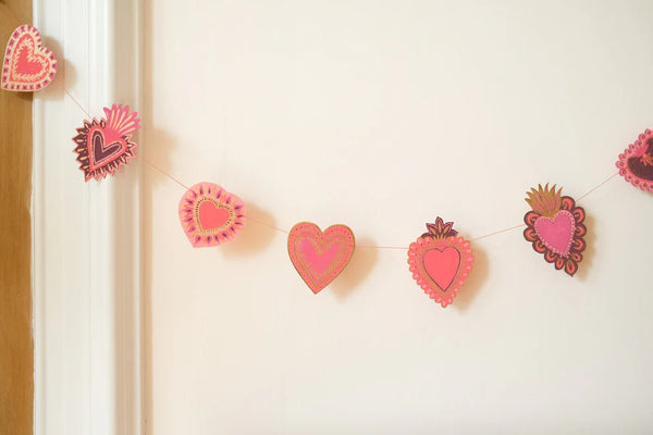 Sweet Hearts Screenprinted Paper Garland