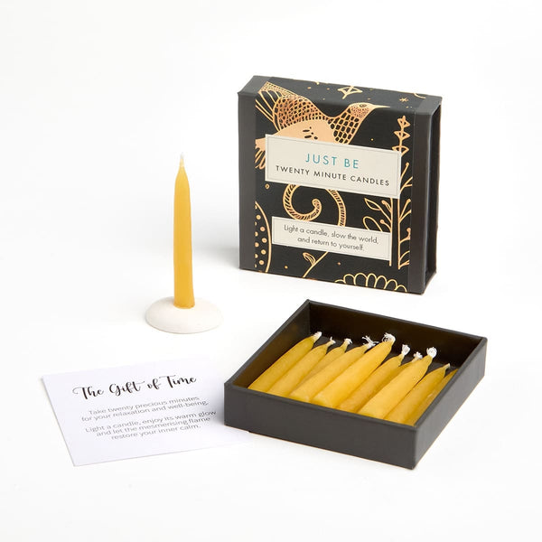 Just Be - 12 Twenty-Minute Candles and Ceramic Candle Holder