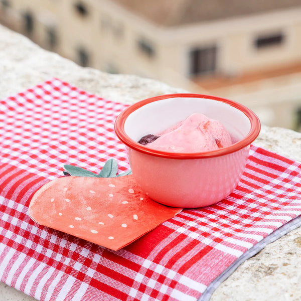 Strawberry Enamel Bowl by Talking Tables