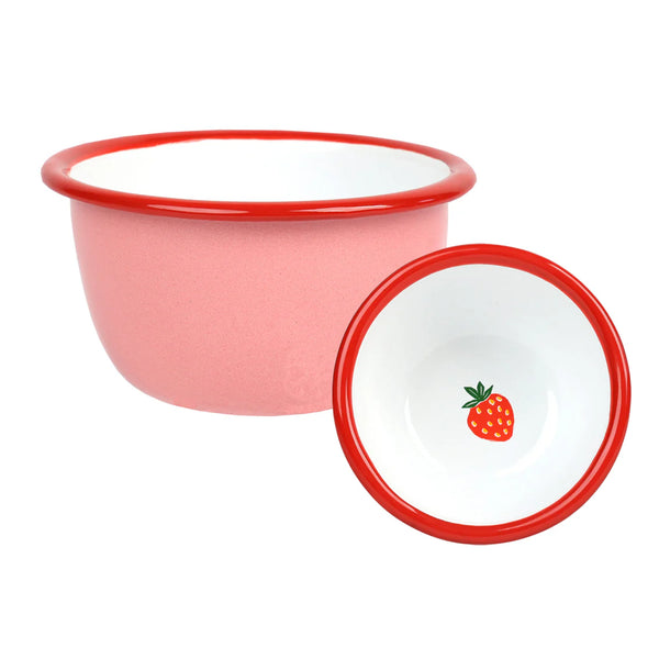 Strawberry Enamel Bowl by Talking Tables