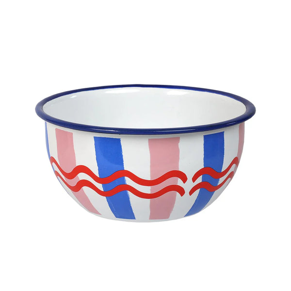 Stripe Enamel Bowl by Talking Tables