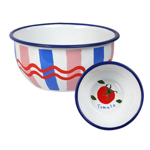 Stripe Enamel Bowl by Talking Tables