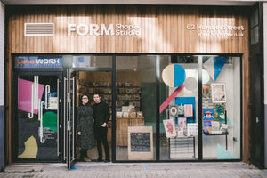 Joe and Alice in front of Form Shop & Studio