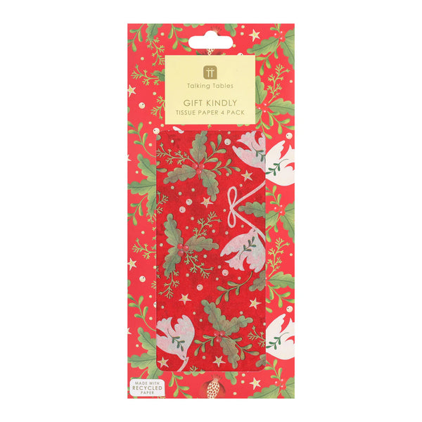 Folklore Red Christmas Tissue Paper