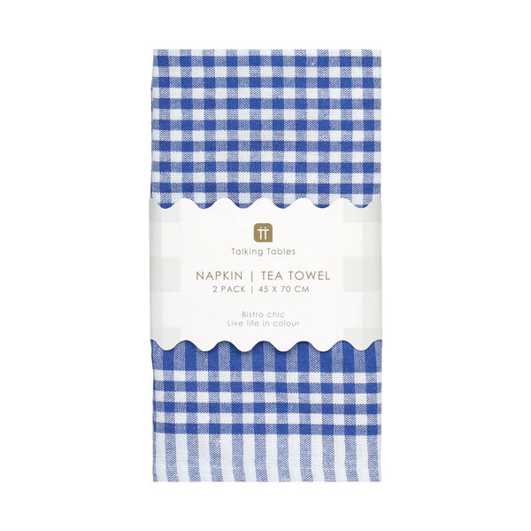 Fabric Gingham Napkins/Tea Towels - 2 Pack by Talking Tables