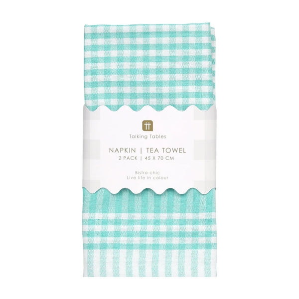 Fabric Gingham Napkins/Tea Towels - 2 Pack by Talking Tables