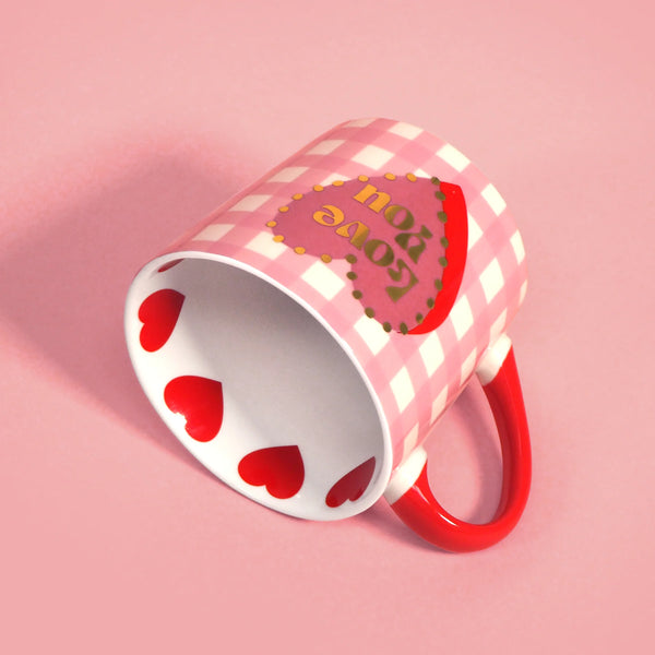 Valentines - love you mug by Eleanor Bowmer inside print 
