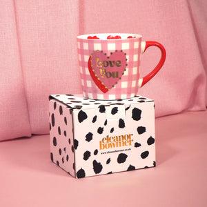 Valentines - love you mug by Eleanor Bowmer in gift box 