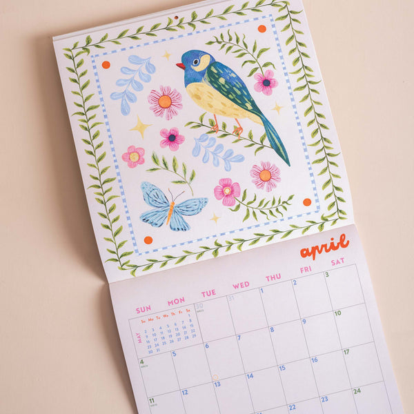 Whimsical Folk Songbirds 2027 Calendar
