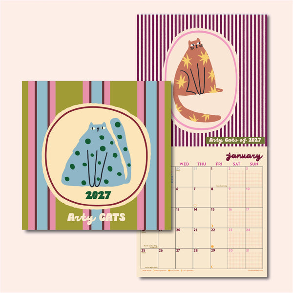 Arty Cats Compact 2027 Calendar