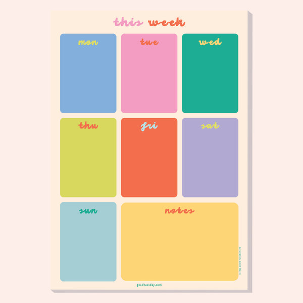 A4 Weekly Planner Pad - Bright Side