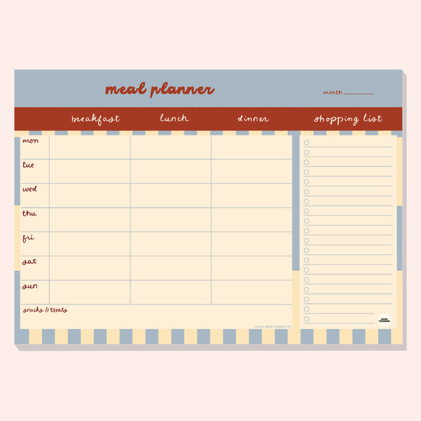 A4 Meal Planner Pad - Butter Blue