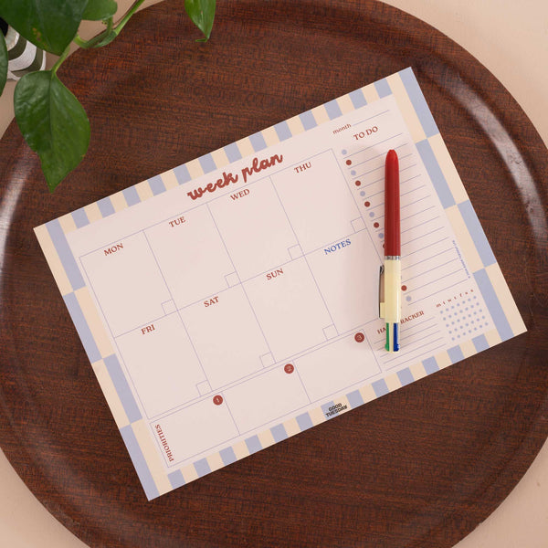A4 Weekly Planner Pad - Butter Blue