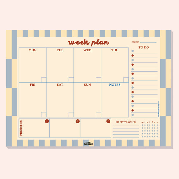 A4 Weekly Planner Pad - Butter Blue