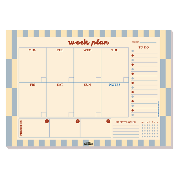 A4 Weekly Planner Pad - Butter Blue