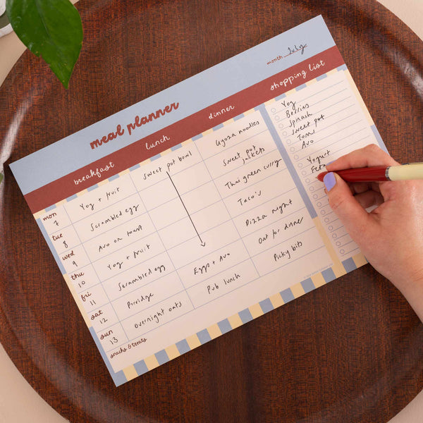 A4 Meal Planner Pad - Butter Blue
