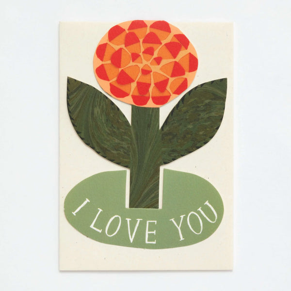 I Love You Flower Stand Up Card