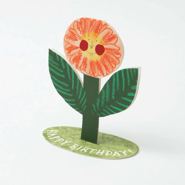 Happy Birthday Flower Stand Up Card