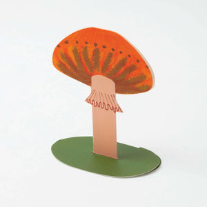 Orange Frilly Mushroom Stand Up Card by Hadley Paper Goods
