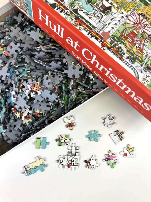 Hull at Christmas jigsaw closeup on pieces