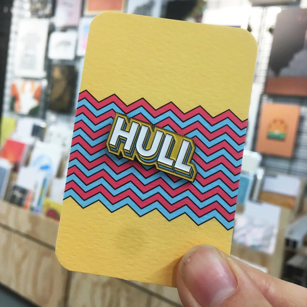 Hull yellow enamel pin badge 