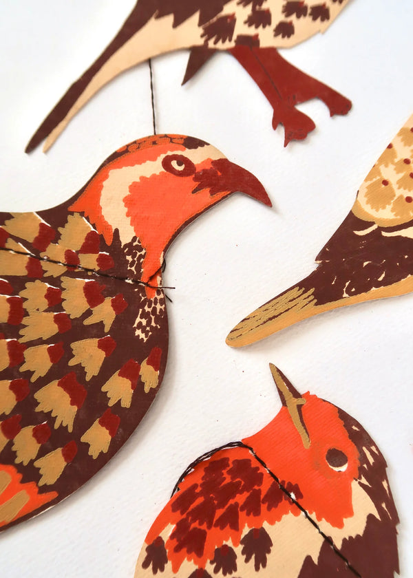 Winter Birds Screenprinted Paper Garland by East End Press