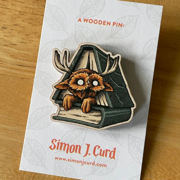 Books Wooden Pin by Simon J. Curd