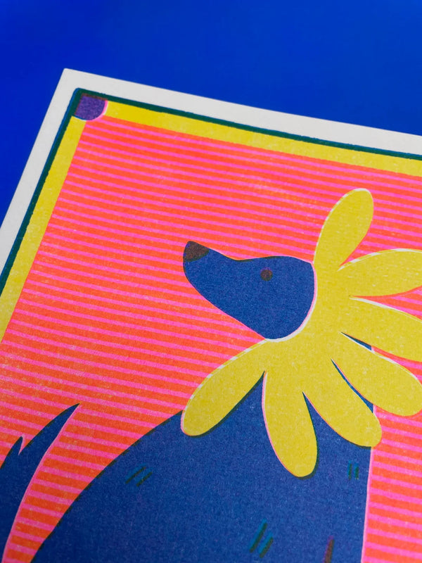 Daisy Labrador Mini Riso Print