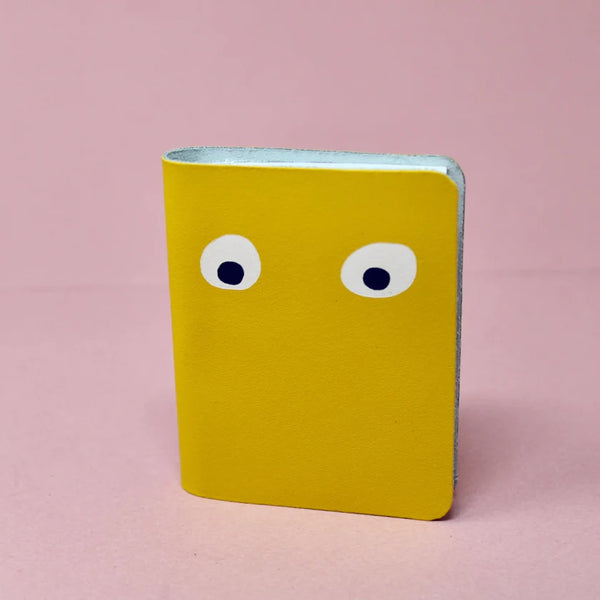 Cute googly eye mini notebook yellow by arc colour design 