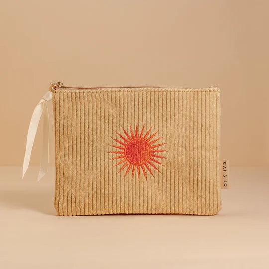 Corduroy Pouch in Pale Ochre