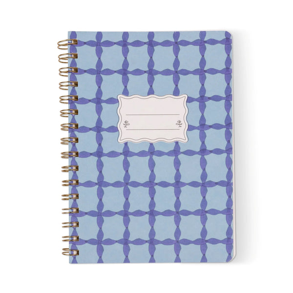 Blue Lattice Twin Wire A5 Notebook
